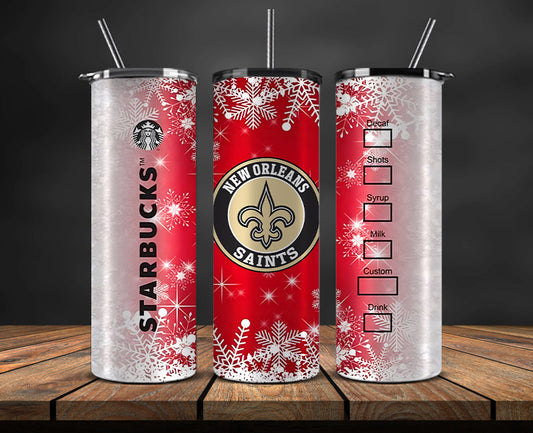 New Orleans Saints Christmas Tumbler Png,NFL Merry Christmas Png, NFL Christmas Tumbler Wrap 55