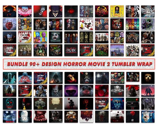 Bundle 90+ Design Horror Movies Tumbler Wrap ,Halloween Tumbler Wrap 59