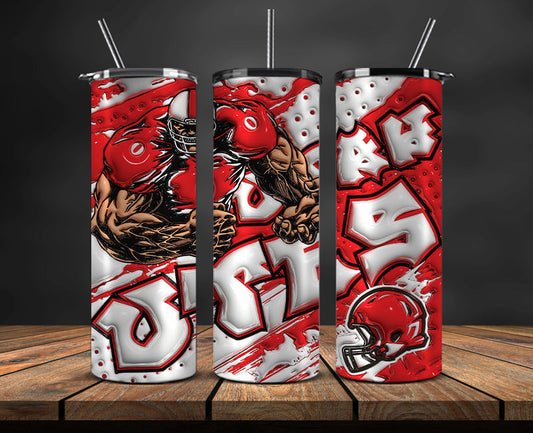 Football Mascot Colleges 3D Tumbler Skinny , Football Tumbler Png ,Nfl Tumbler Wrap 05