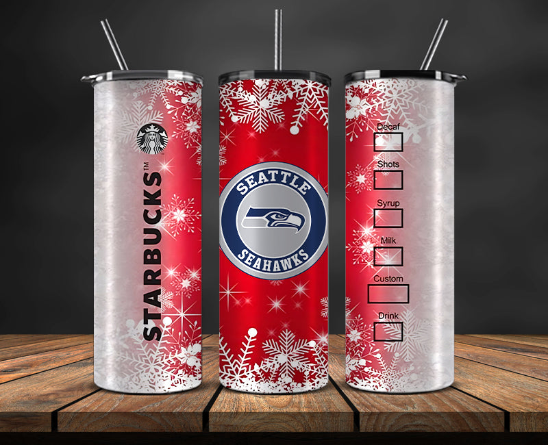 Seattle Seahawks Christmas Tumbler Png,NFL Merry Christmas Png, NFL Christmas Tumbler Wrap 62