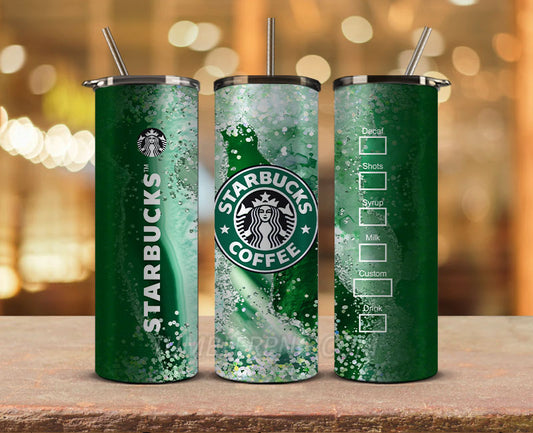 Starbucks Tumbler Png, Starbucks Glitter Sublimation, Skinny Tumbler 20oz, Skinny Starbucks 06