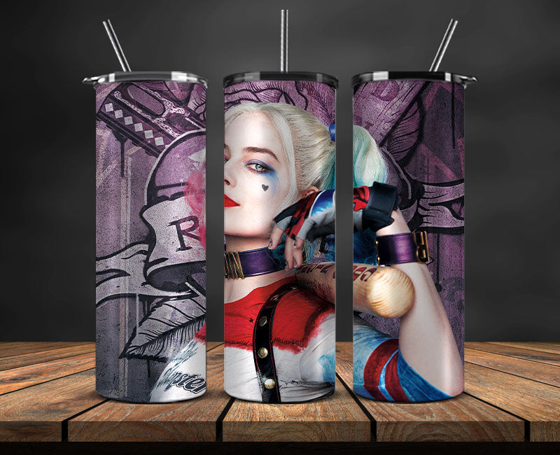 Harley Quinn Tumbler Wrap, Harley Quinn Tumbler 20oz Png,Harley Quinn Tumbler 07