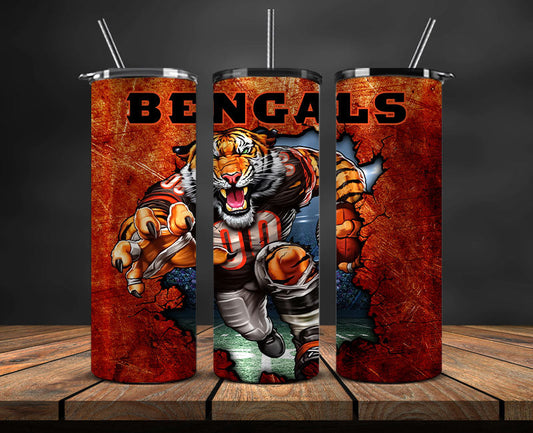 Team Bengals Football Png, Football Tumbler Wrap 07