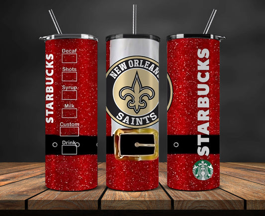 New Orleans Saints Christmas Tumbler Png,NFL Merry Christmas Png, NFL Christmas Tumbler Wrap 87