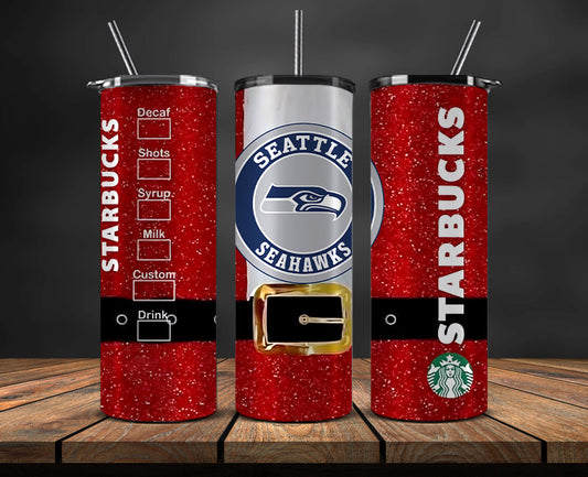 Seattle Seahawks Christmas Tumbler Png,NFL Merry Christmas Png, NFL Christmas Tumbler Wrap 94