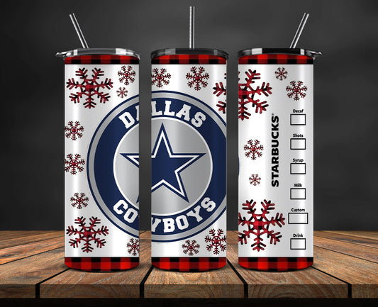 Dallas Cowboys Christmas Tumbler Png,NFL Merry Christmas Png, NFL Christmas Tumbler Wrap 09