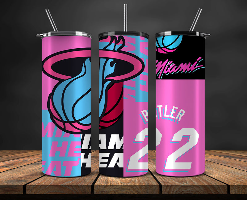 Miami Heat Tumbler,Basketball Sports Tumbler , Basketball Tumbler Wrap, Nba Tumbler Wrap 09