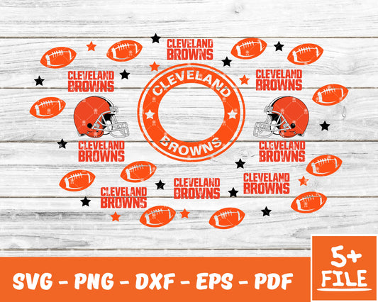 Cleveland Browns Full Wrap Template Svg, Cup Wrap Coffee 09