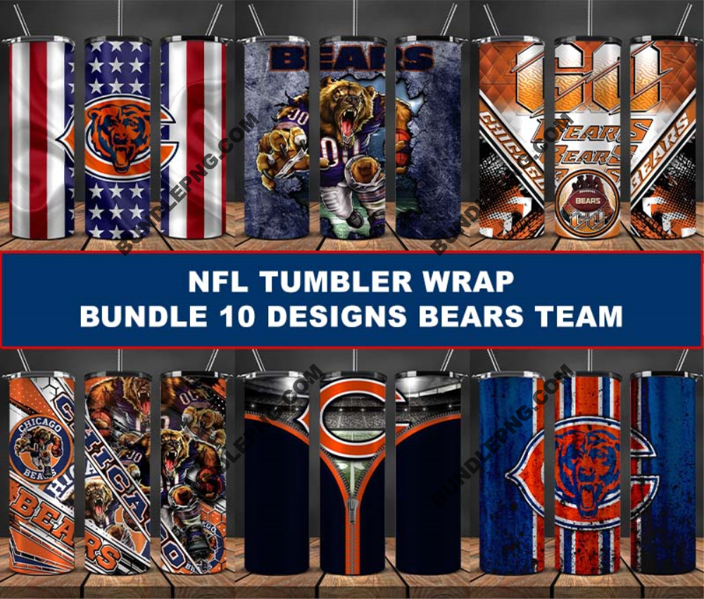 Bears Tumbler Wrap , Football Tumbler Png ,32 Team Sport31