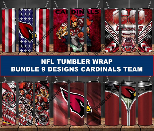 Cardinals Tumbler Wrap , Football Tumbler Png ,32 Team Sport04