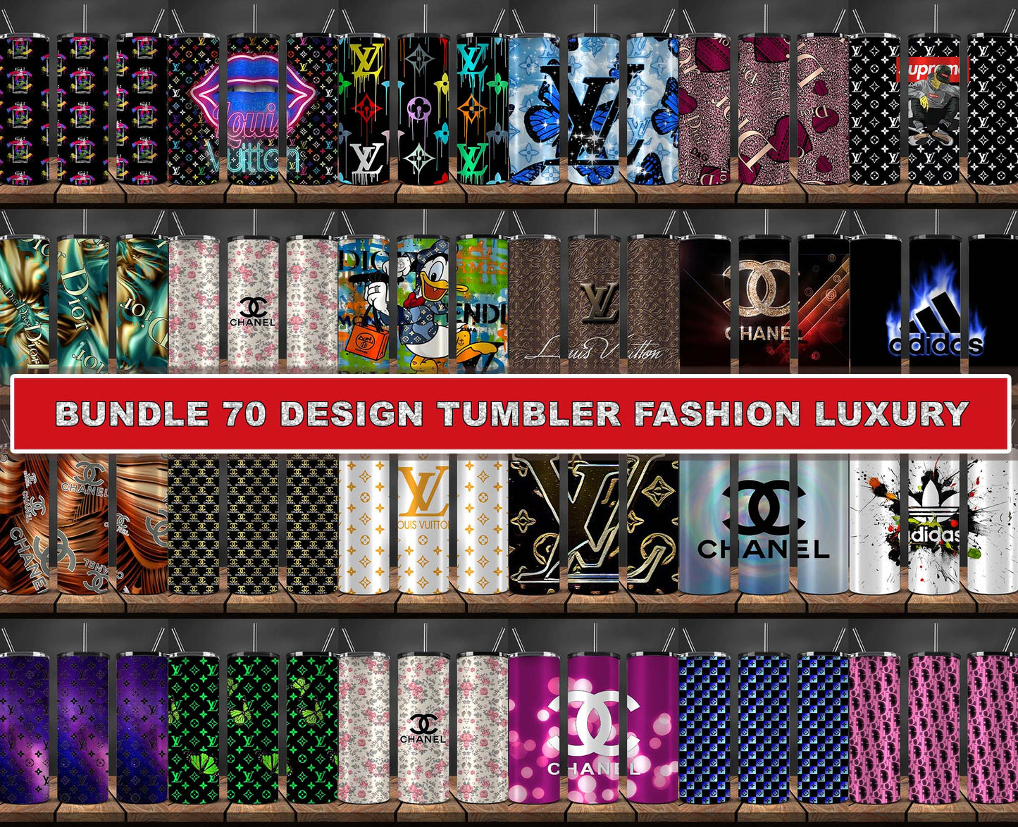 Tumbler Wraps 20 oz, Fashion Luxury Logo Tumbler Wrap Png Bundle, Logo Brand Tumbler ,20oz Skinny , Tumbler Wrap Bundle Designs 23