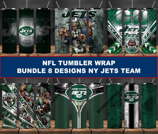 NY Jets Tumbler Wrap , Football Tumbler Png ,32 Team Sport12