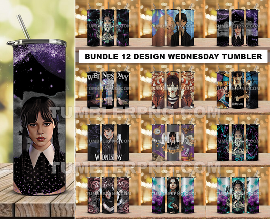 12 Design Wed nesday Tumble Wrap , Sublimation wrap, Wednesday 20oz wrap, Trending Wed nesday, Tumbler Wrap Bundle Designs , Trending Tumbler Wrap 13