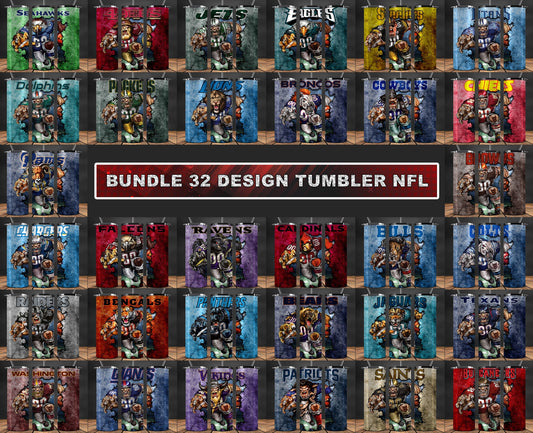 Bundle 32 Team Football Tumbler Wrap Design, Mega Bundle  Football Sports Tumbler , Football Tumbler Wrap 04